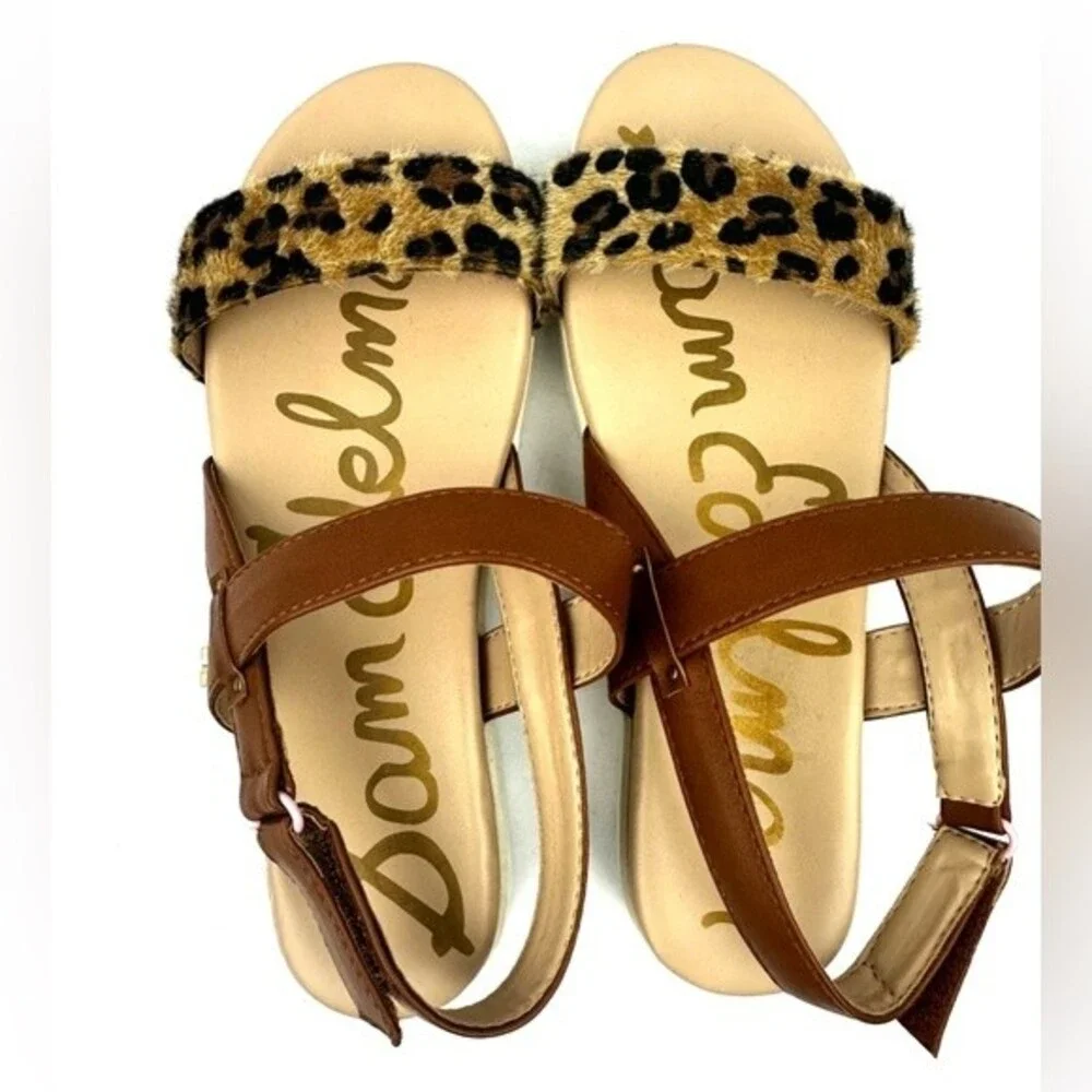 NWOT Sam Edelman Audrea Dionne Sandal Girls Sz 4 Leopard/Brown Strappy Sandal